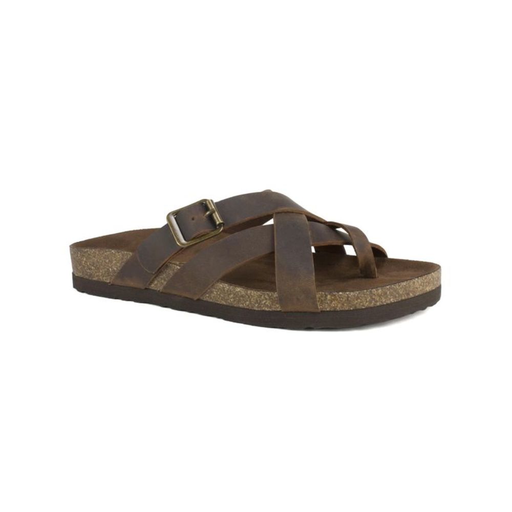 WHITE MOUNTAIN FOOTBEDS Womens Brown Footbed Hobo Thong Sandals 5 M